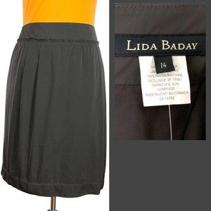 New Lida Baday  Brown Mini Tucket Casual Office Skirt Size 14